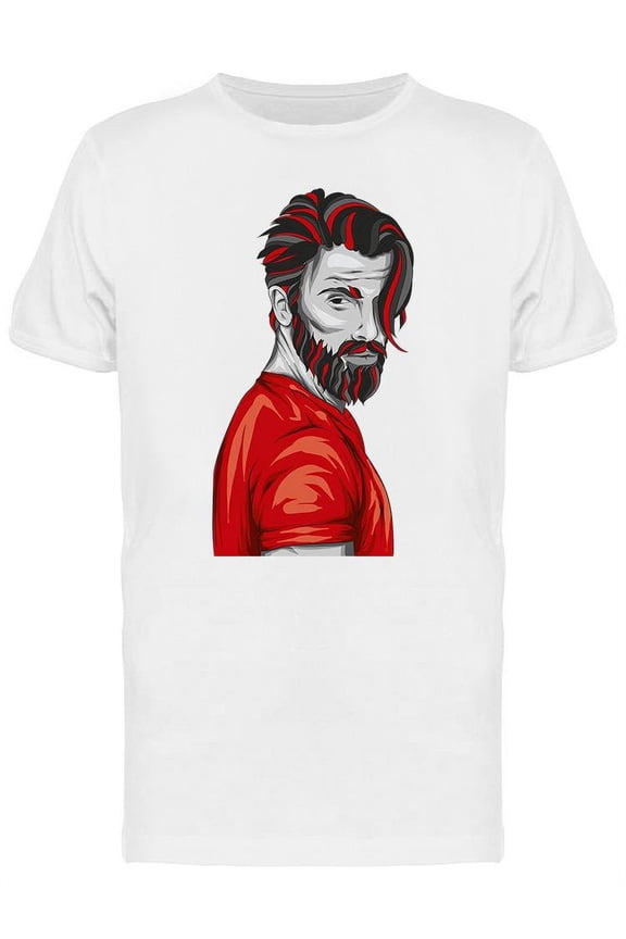 Man With Fashion Beard T-Shirt Men -Image by Shutterstock, Male x-Large