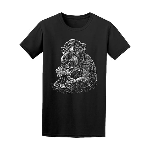 Man With Mustache At The Bar Tee Men's -Image by Shutterstock