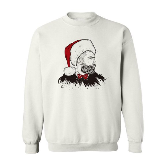 Man With Santa Hat Sweatshirt Men -Image by Shutterstock, Male 4X-Large