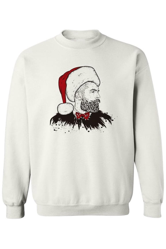 Man With Santa Hat Sweatshirt Men -Image by Shutterstock, Male Medium
