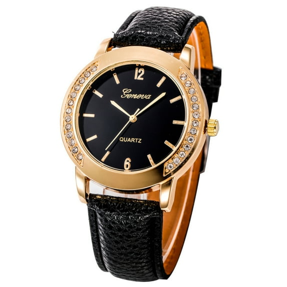 Man Woman Fashion Casual Crystal Rhinestone Goldtone Dress Wrist Watch-260-B