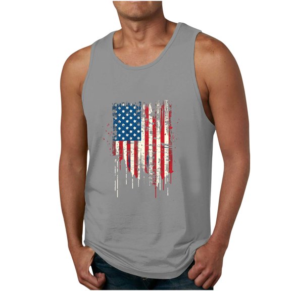 Man Work Out Athletic Brunch Jogger Vests Vest Tops for Man Boat Neck Merica Stars Baseball Graphic Cami Tank Summer Fall Vest 2026 Clothing Trendy L