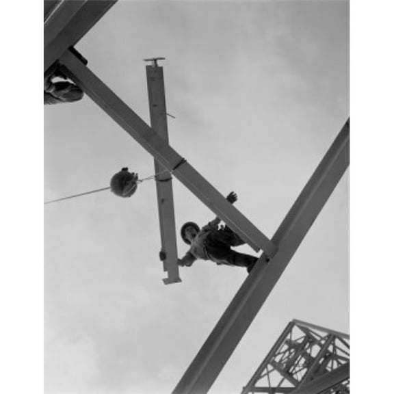 Man Working on Construction Site Poster Print - 18 x 24 in.