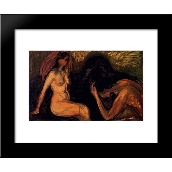 Man and Woman 20x24 Framed Art Print by Munch, Edvard