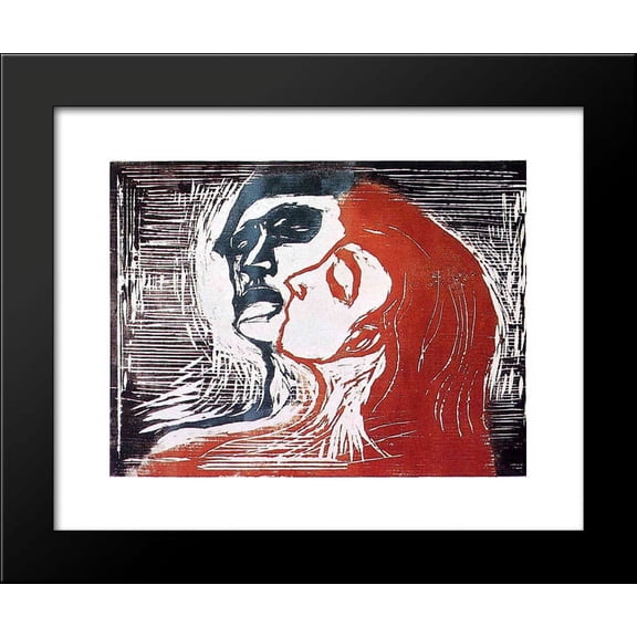Man and Woman I 20x24 Framed Art Print by Munch, Edvard