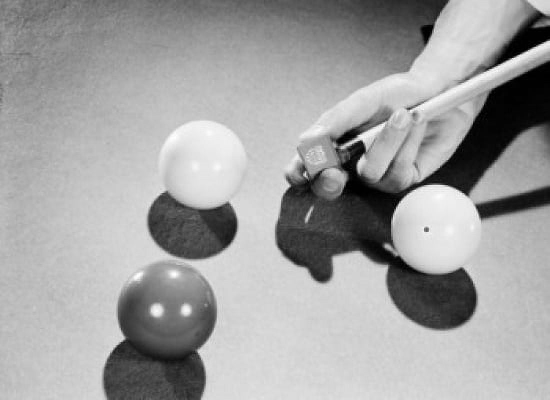 Man applying billiard chalk to tip of cue Canvas Art - (18 x 24)