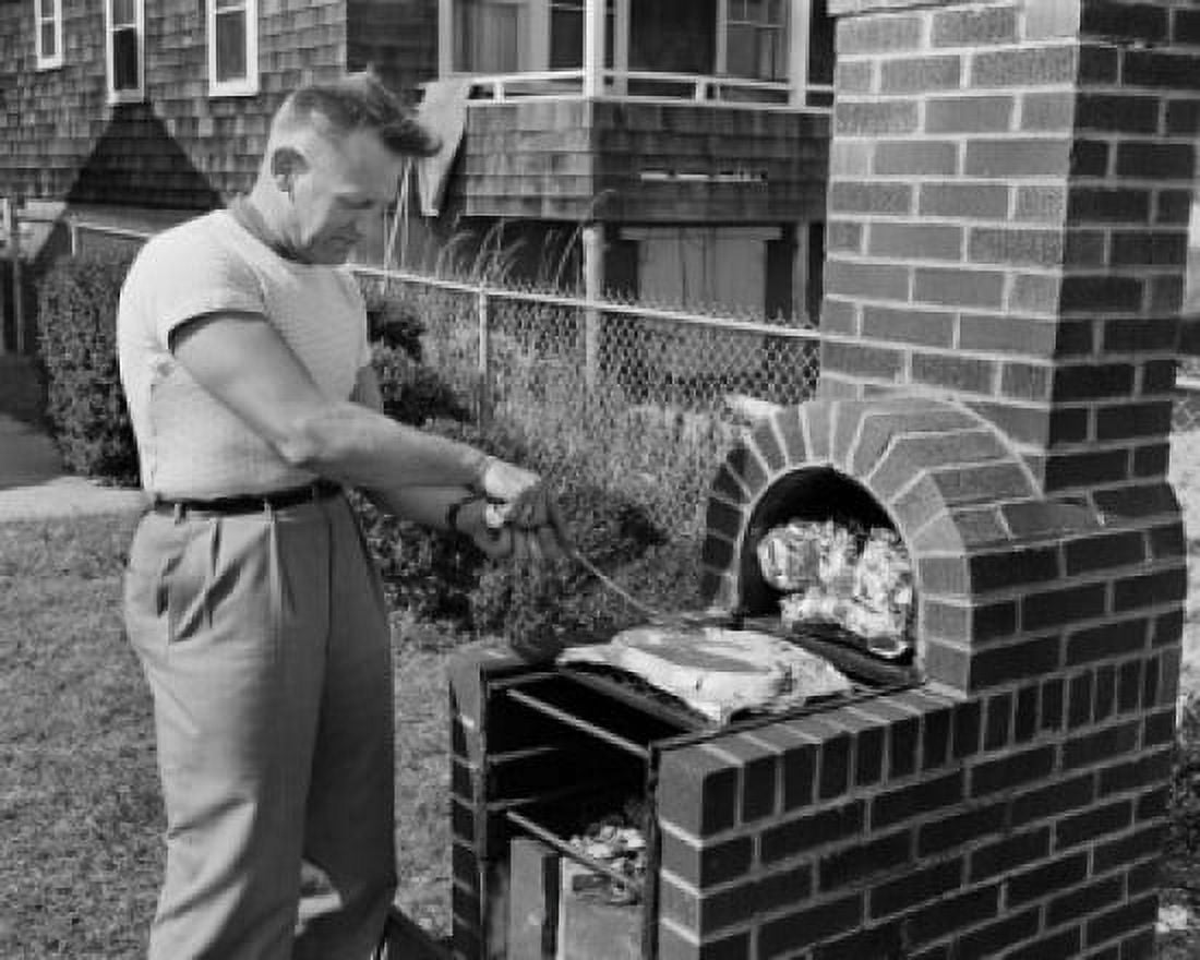 Man cooking barbecue Canvas Art -  (24 x 36)
