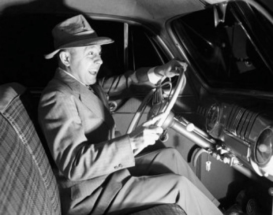 Man driving a car Canvas Art -  (18 x 24)