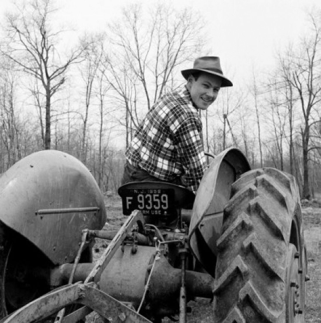 Man driving tractor Canvas Art - (18 x 24)