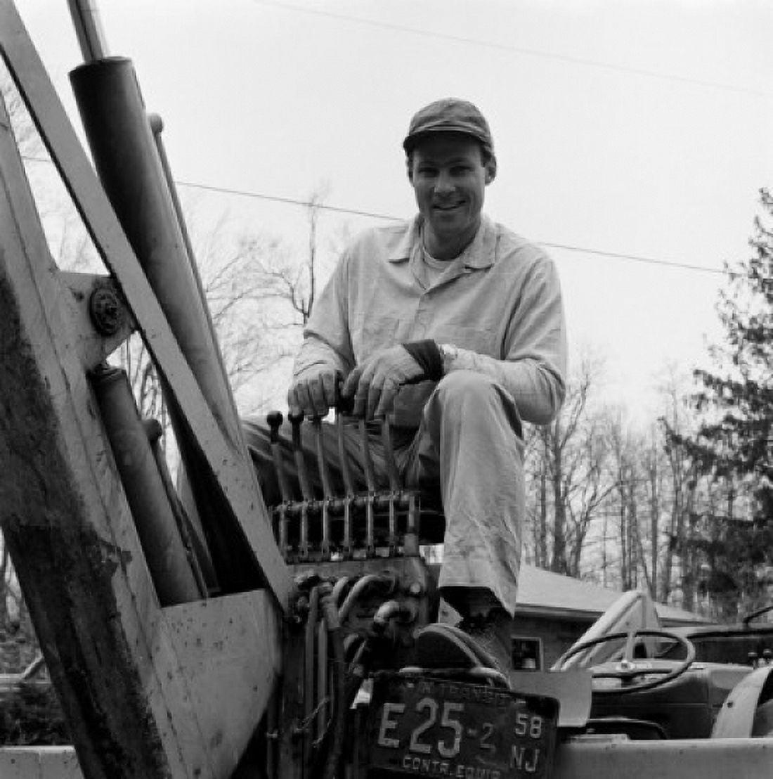 Man driving tractor Canvas Art - (18 x 24)