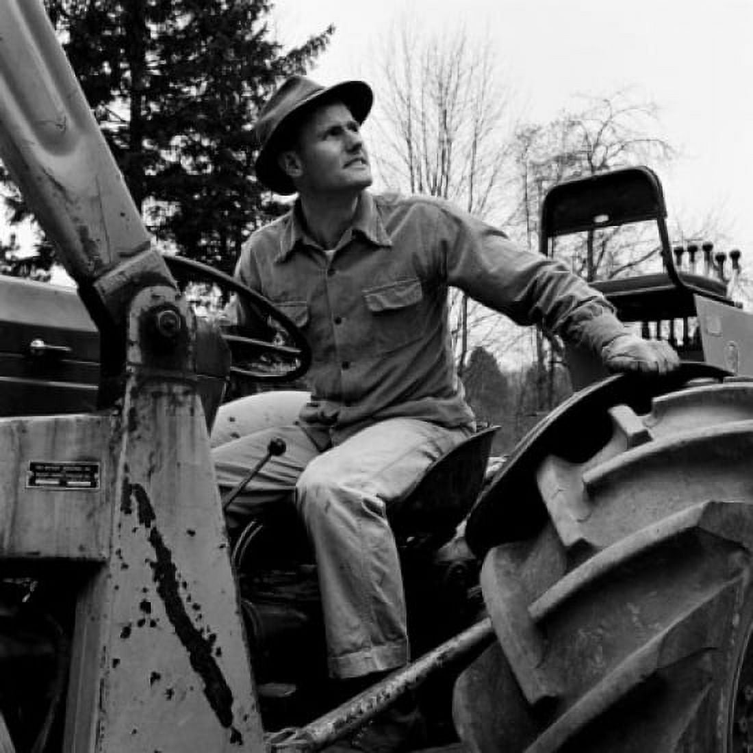 Man driving tractor Canvas Art - (24 x 36)