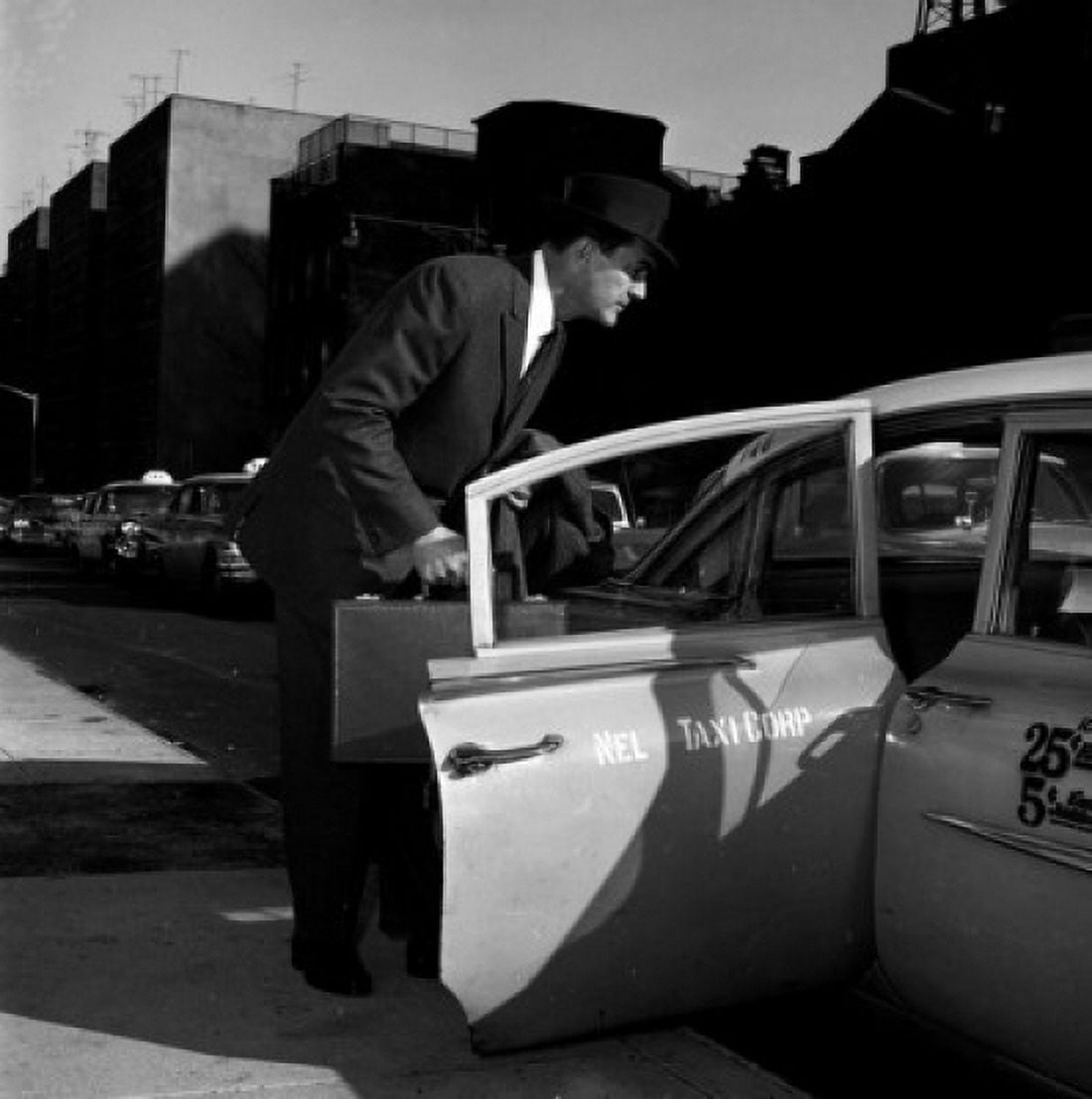 Man entering into taxi Canvas Art - (24 x 36)