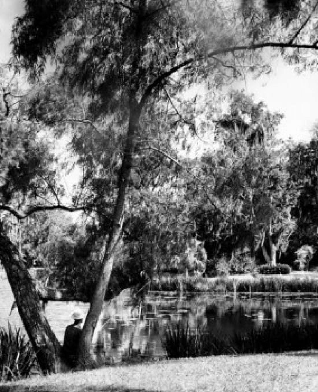 Man fishing in a lake Louisiana USA Canvas Art - (24 x 36)
