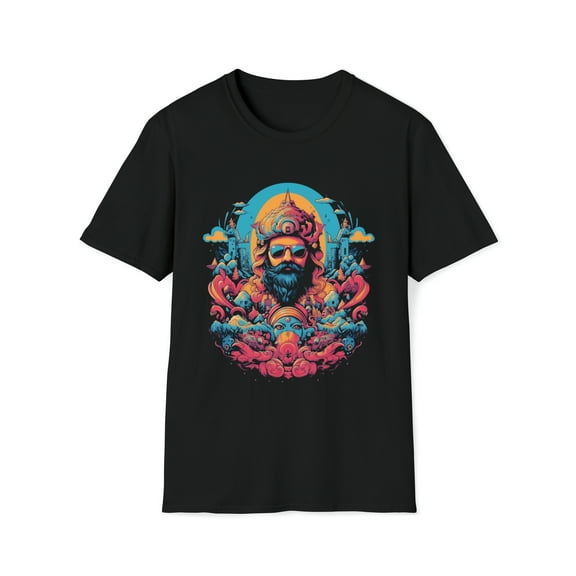 Man in Clouds Dream Unisex Softstyle T-Shirt Boho Egyptian Style Trip