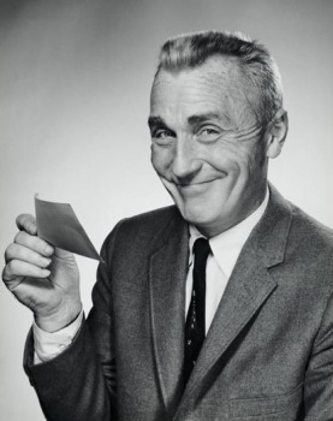 Man in suit holding a check Canvas Art - (18 x 24)
