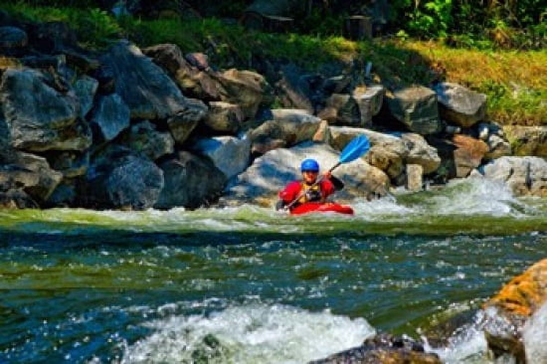 Man kayaking in rapid water Ontario Canada Canvas Art - Panoramic Images (36 x 24)