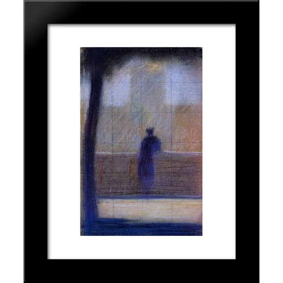 Man leaning on a parapet 20x24 Framed Art Print by Georges Seurat