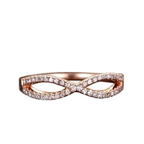 Man made diamond moissanite Diamond Wedding Band Curved Infinity Loop 0.50 Carat Sterling Silver 18k Gold Plating