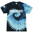 thumbnail image 1 of Man of God Dad Father Grandpa Mens Christian American Flag Sleeve T-shirt Graphic Tee Graphic Tee-Blue Ocean Tie Dye-small, 1 of 1