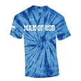 thumbnail image 1 of Man of God Dad Father Grandpa Mens Christian American Flag Sleeve T-shirt Graphic Tee Graphic Tee-Blue Tie Dye-medium, 1 of 1