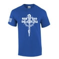 thumbnail image 1 of Man of God Nail Cross Crown of Thorns Mens Christian Short Sleeve T-Shirt Graphic Tee-Heather Royal-medium, 1 of 4