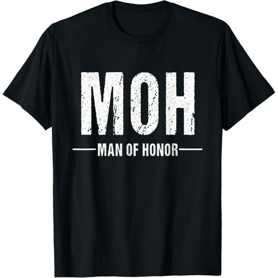 Man of Honor Shirt for Wedding T-ShirtMen's and women's gift, black and white T-shirt, size: Extra large S-4XL