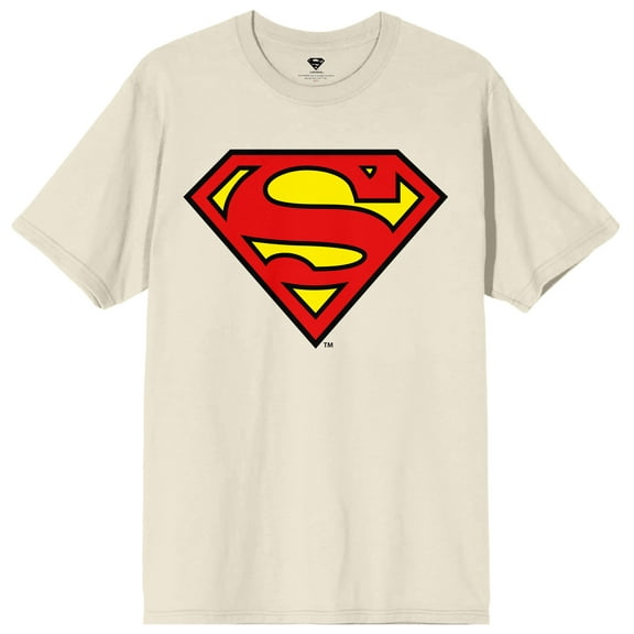 Man of Steel Superman Logo Men's Tee in Natural-L