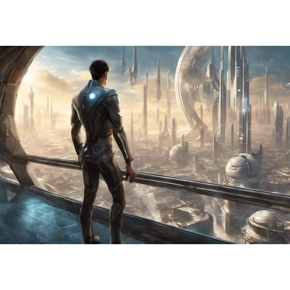 Man of the Future Digital Painting I - 12" x 18" Art Print Wall Decor
