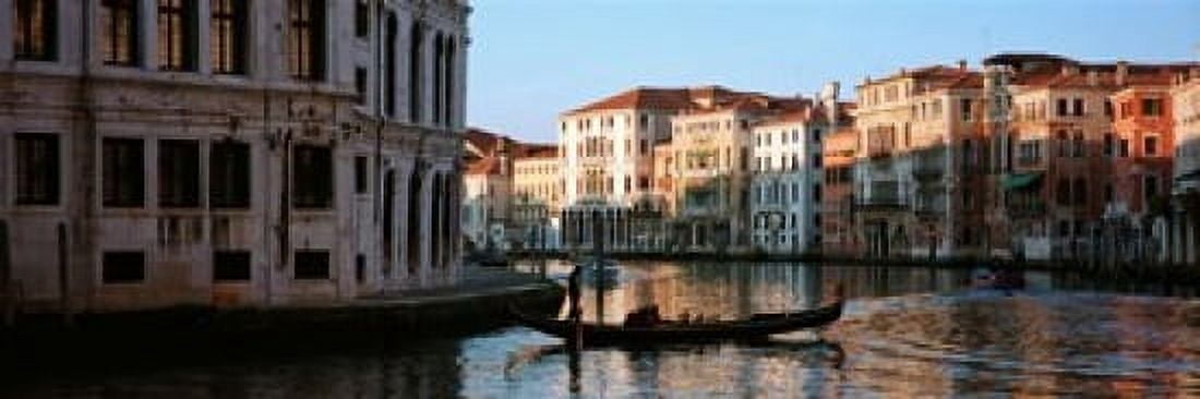 Man on a gondola in a canal Grand Canal Venice Italy Canvas Art - Panoramic Images (18 x 7)