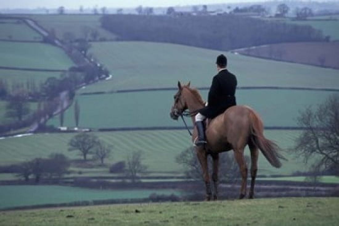 Man on horse Leicestershire England Canvas Art - Alan Klehr DanitaDelimont (18 x 12)