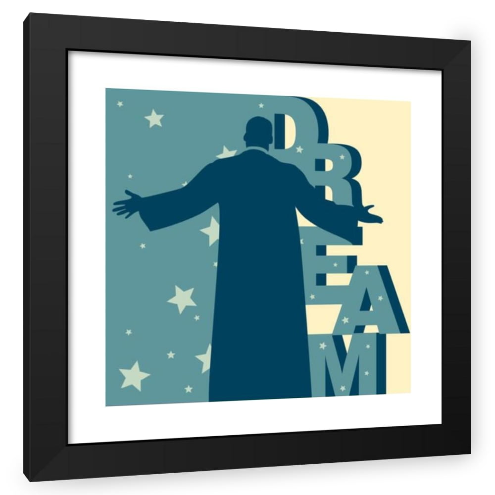 Man with outstretched arms hoping for an American Dream 8x8 Black ...