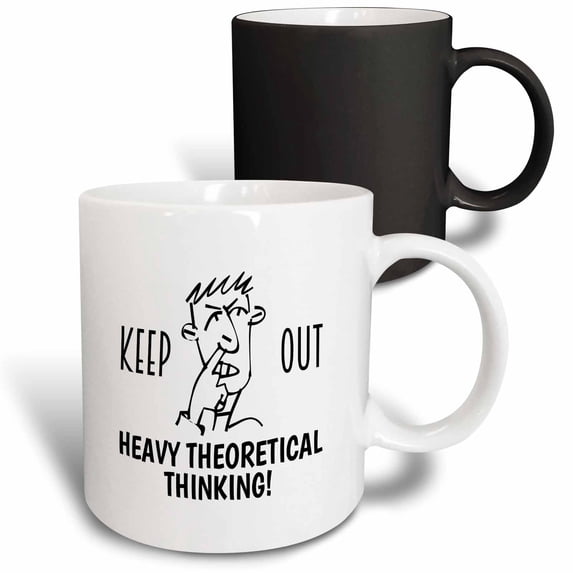 Man picking his nose. Keep out. Heavy Theoretical Thinking on white 11oz Magic Transforming Mug mug-290578-3