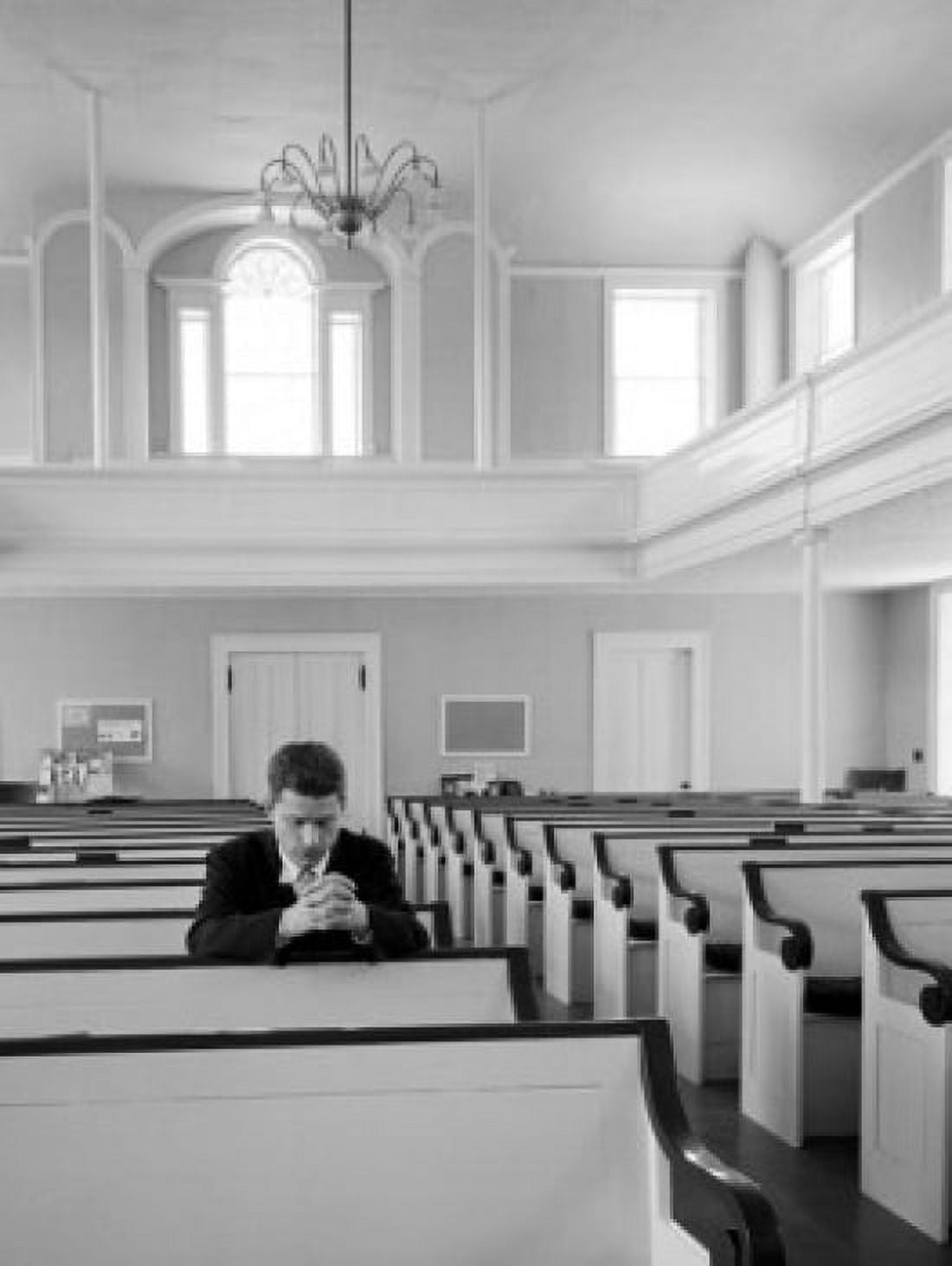 Man praying in church Canvas Art -  (24 x 36)