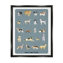 Man's Best Friend Dog Breeds Animals & Insects Graphic Art Jet Black Framed Art Print Wall Art