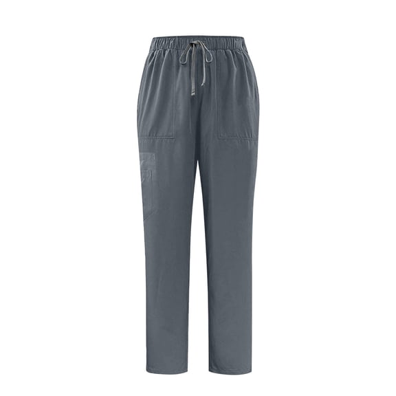 Man's Caregiver Pants Draw Rope Elastic Waisted Trousers with Multiple Pockets Healthcare Nursing Worker Pant