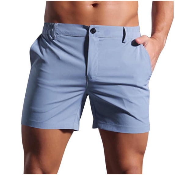 Man's Casual Linen Shorts Beach Shorts for Men Summer Flat Front Lightweight Golf Workout Short Pants