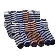 Man's Fuzzy Socks Striped Super Soft Warm Size 10-13 (12 Pair)