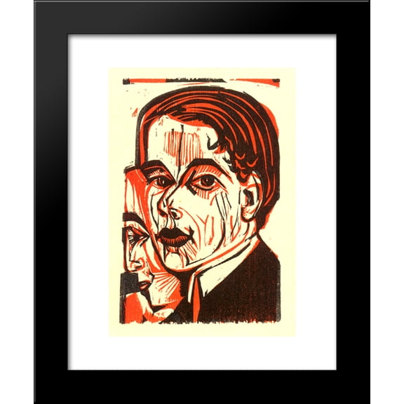Man's Head. Self-portrait 20x24 Framed Art Print by Ernst Ludwig Kirchner