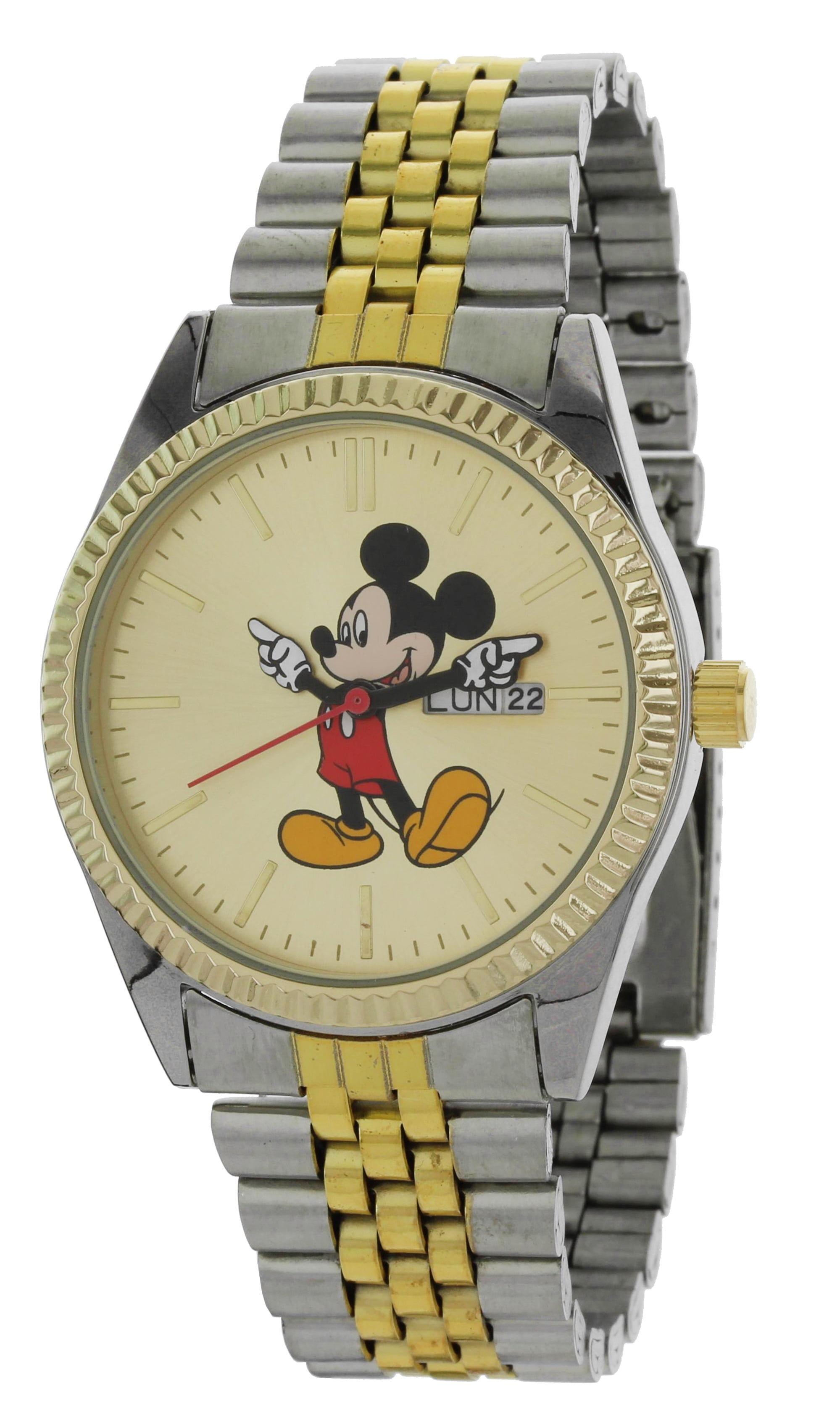 Mens gold mickey mouse watch deals