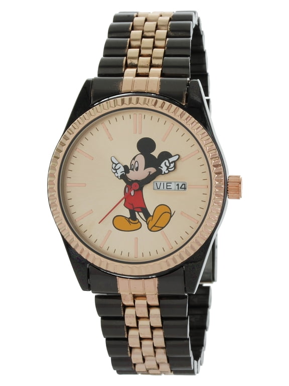 Man's Mickey Mouse Watch IP Black and Rose Gold with Day and Date - MK8188LA