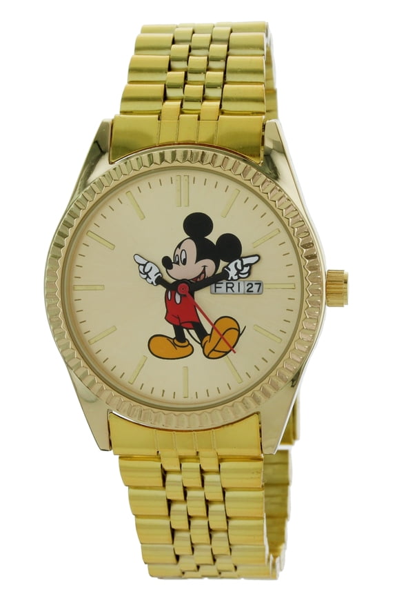 Man's Mickey Mouse Watch Yellow Gold with Day and Date - MK8186LA