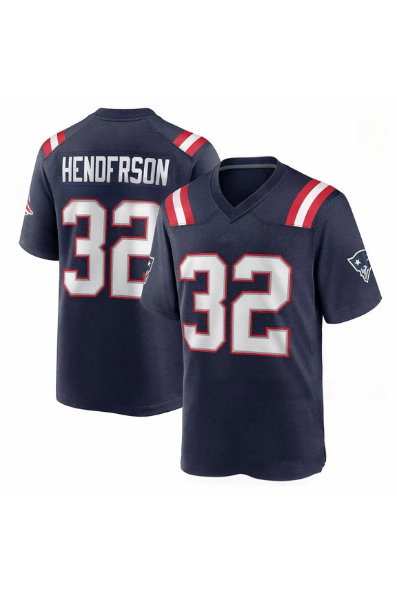 Man's Replica Jersey-Henderson-32 Athletic Sports Tee Player Game Fan Tshirts Navy-M