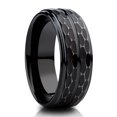 thumbnail image 1 of Man's Wedding Ring,Black Tungsten Ring,Engagement Ring,Tungsten Carbide Ring,8mm Wedding Ring,Brush, 1 of 4