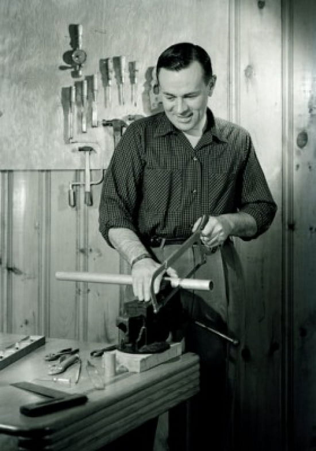 Man sawing Canvas Art - (18 x 24)