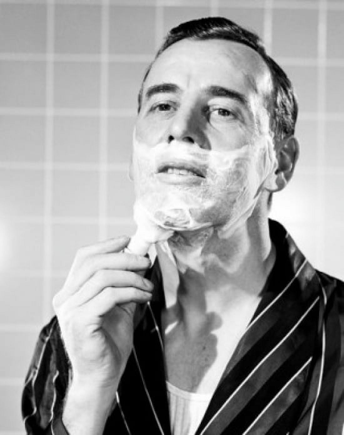 Man shaving Canvas Art - (18 x 24)