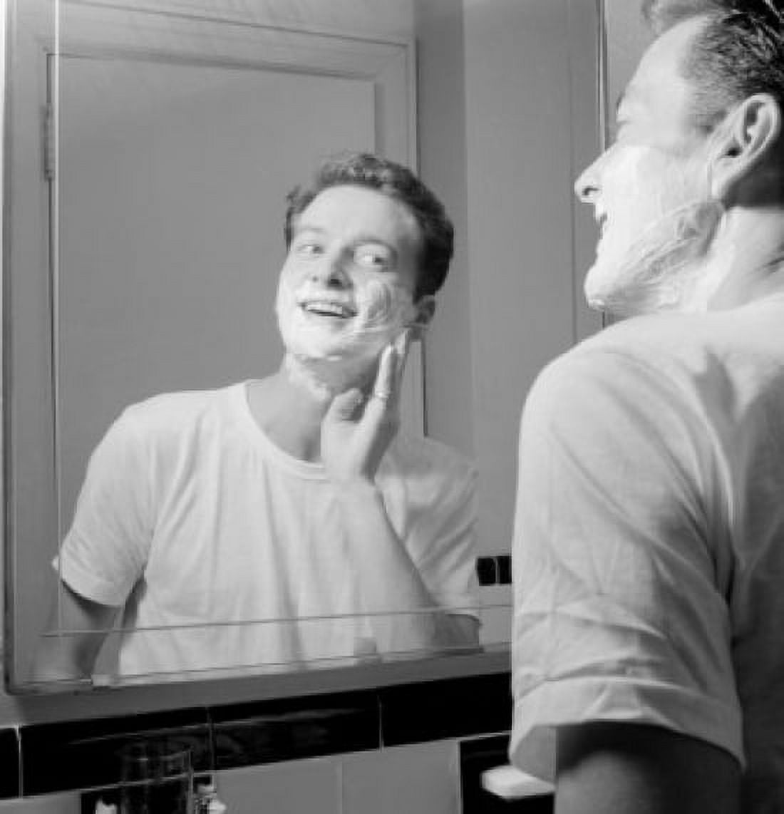 Man shaving in bathroom Canvas Art -  (24 x 36)