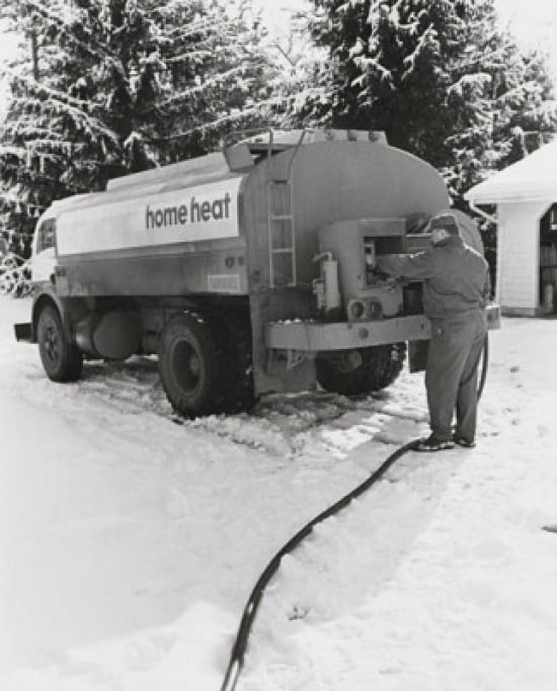 Man standing near a fuel tanker Canvas Art -  (18 x 24)