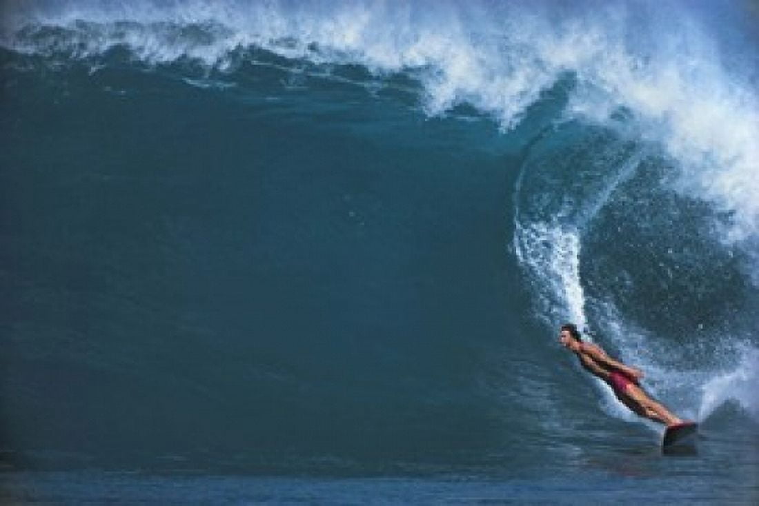 Man surfing in the sea Canvas Art - Panoramic Images (24 x 18)