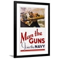 thumbnail image 1 of Art.com Man the Guns - Join the Navy Recruitment Poster Giclee Print by McClelland Barclay, Black Frame Wall Art, 32" x 40", 1 of 5