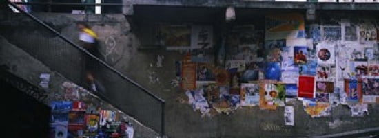 Man walking upstairs from Post Alley to Post Market Seattle Washington State USA Canvas Art - Panoramic Images (36 x 13)